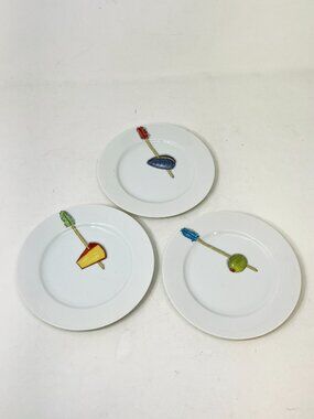 [Lot of 3] Nancy Green for Crate & Barrel TIDBITS Appetizer Dessert Plates Japan